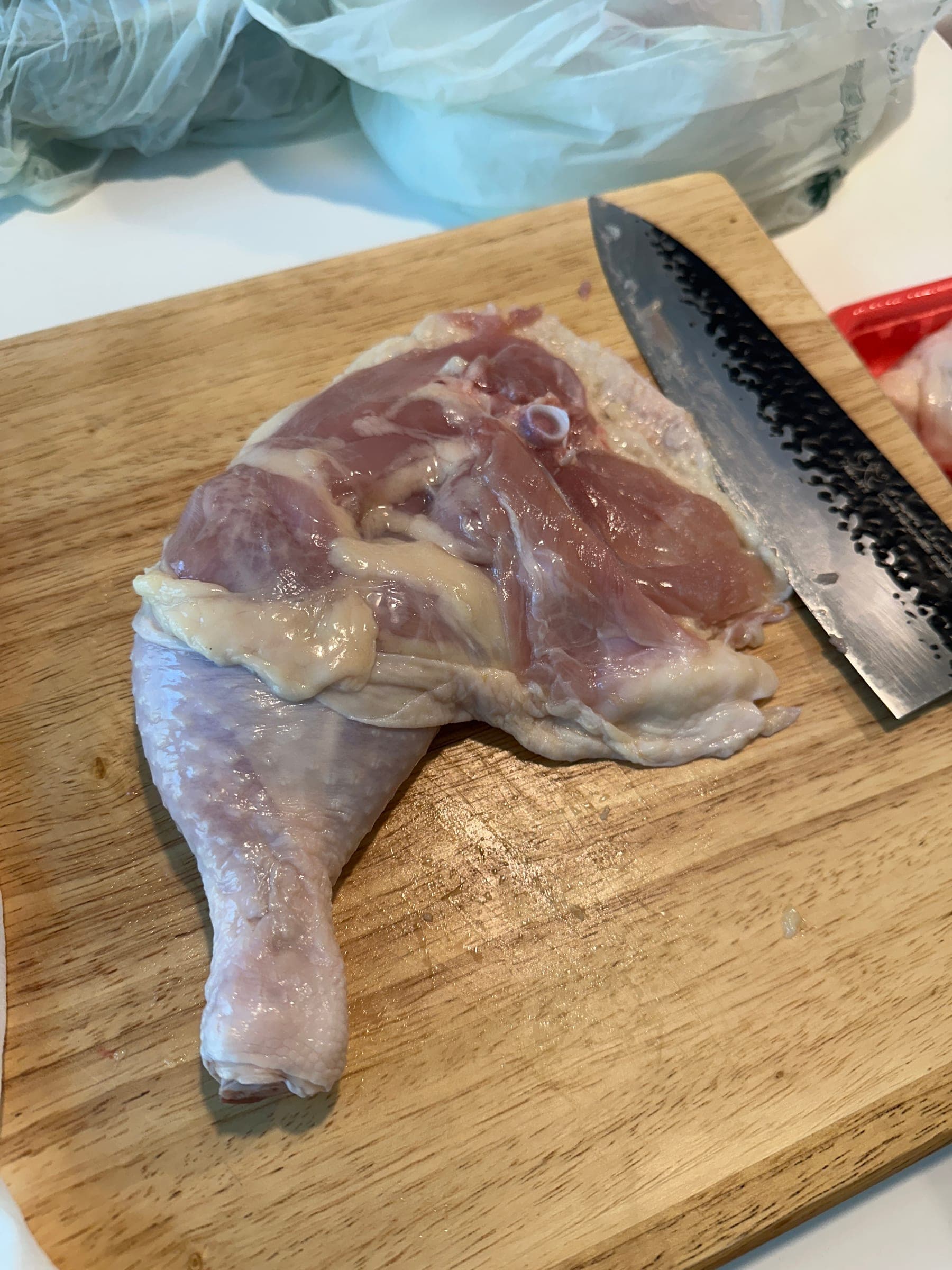 Deboning the chicken leg