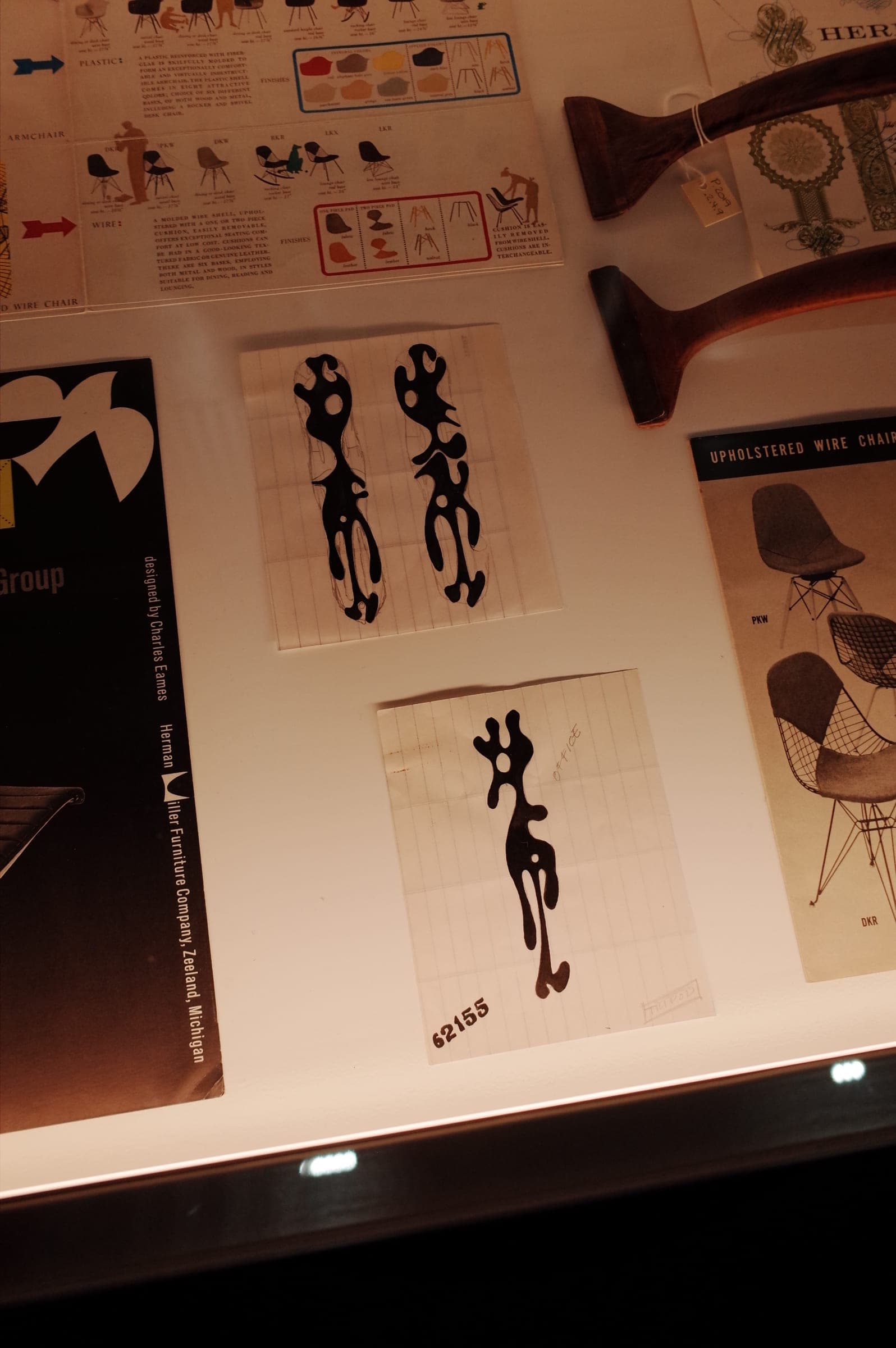 Early wire chair design sketches