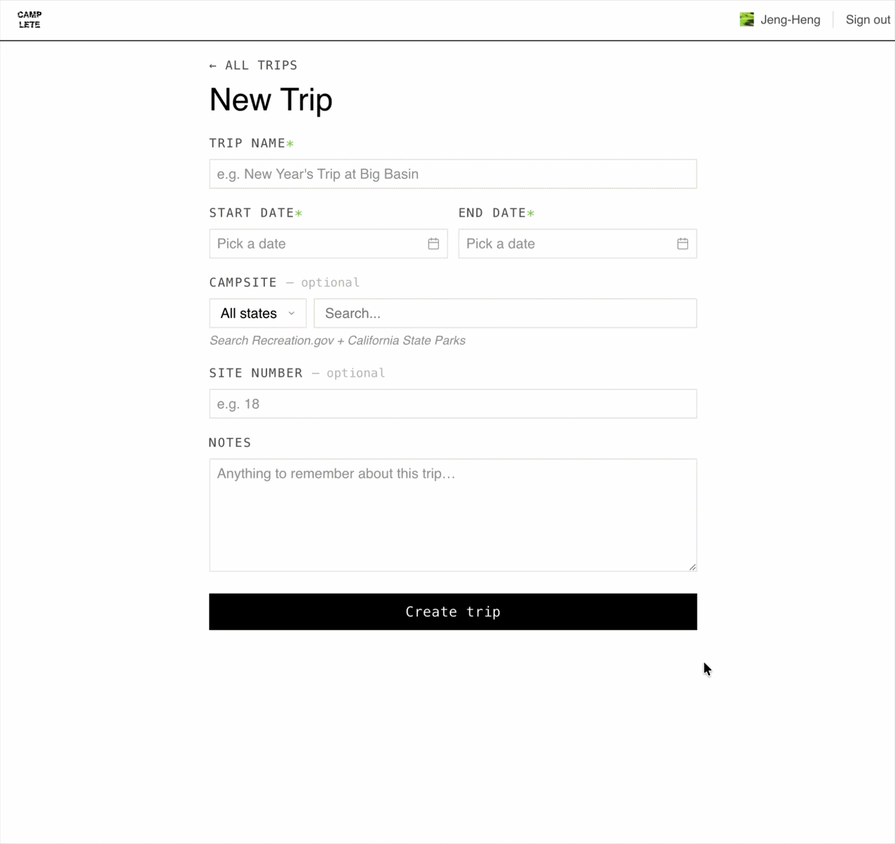 New Trip